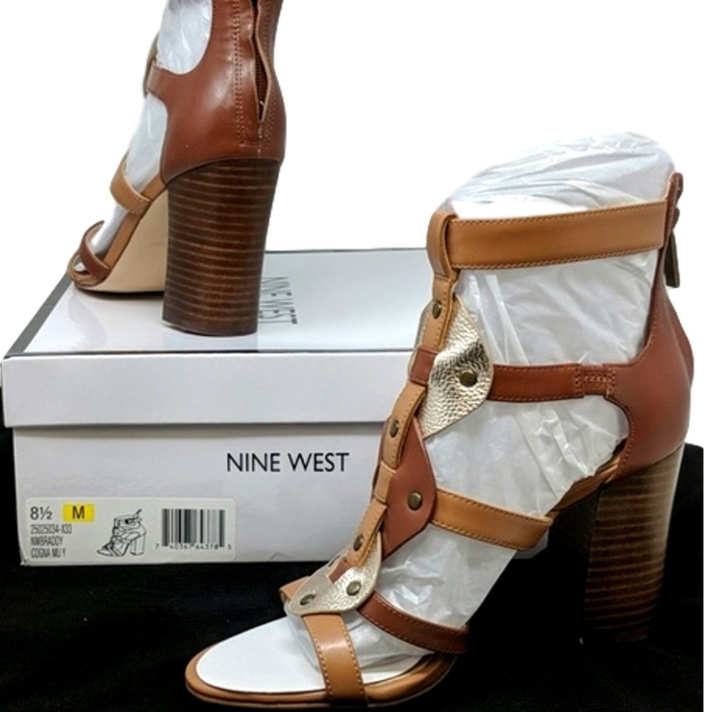 Nine West Braddy Caged Block Heel Sandal - Picture 1 of 8